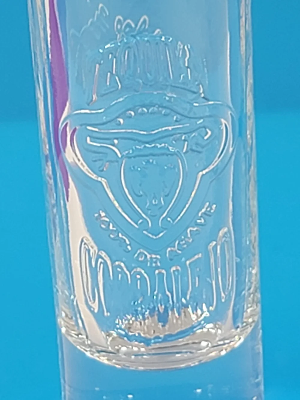 SET of 2 CORRALEJO TEQUILA EMBOSSED LOGO & SIGNATURE  TALL SHOT GLASSES -VINTAGE